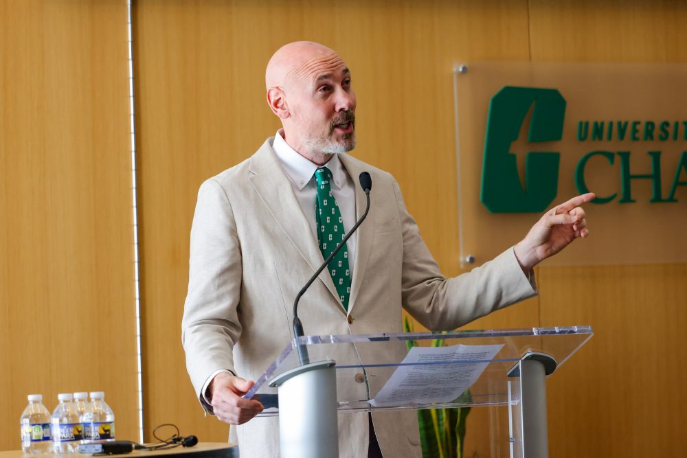 Dr. John Daniels speaking at the 2026 Biomedical Sciences Symposium